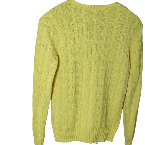 Polo Ralph Lauren Yellow Cable Knit Long Sleeve Sweater - Yellow - Large - Picture 6 of 15
